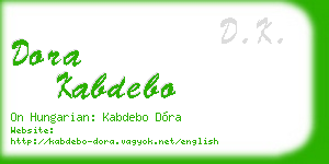 dora kabdebo business card
